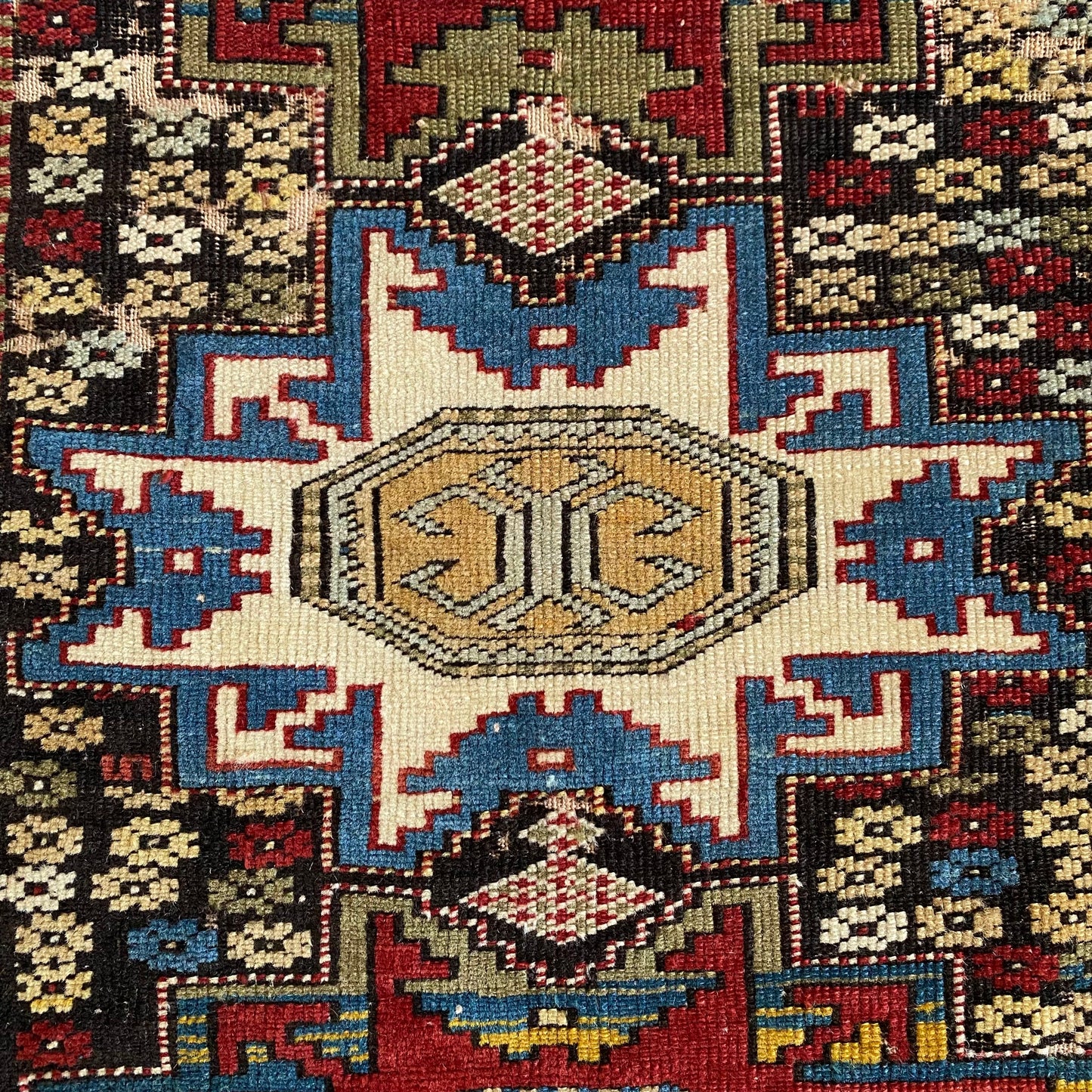 Antique Caucasian Lesghi Star Rug - Kilim Art Gallery