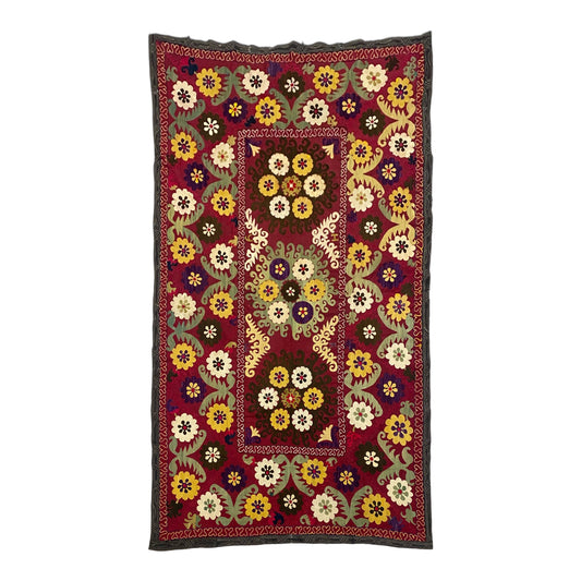 Antique Suzani Textile Wall Hanging / Throw from Central Asia Uzbekistan - Kilim Art Gallery