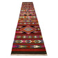 Aztec Design Pink Malatya Kelim Runner Rug for Hallway and Kitchen - Kilim Art Gallery