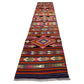 Aztec Design Pink Malatya Kelim Runner Rug for Hallway and Kitchen - Kilim Art Gallery