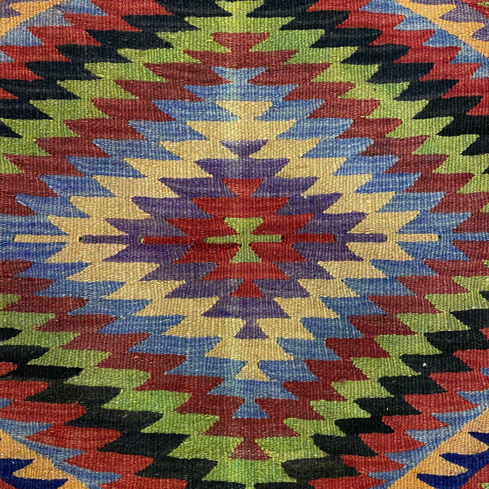 Aztec Design Square Sofra Kilim Rug