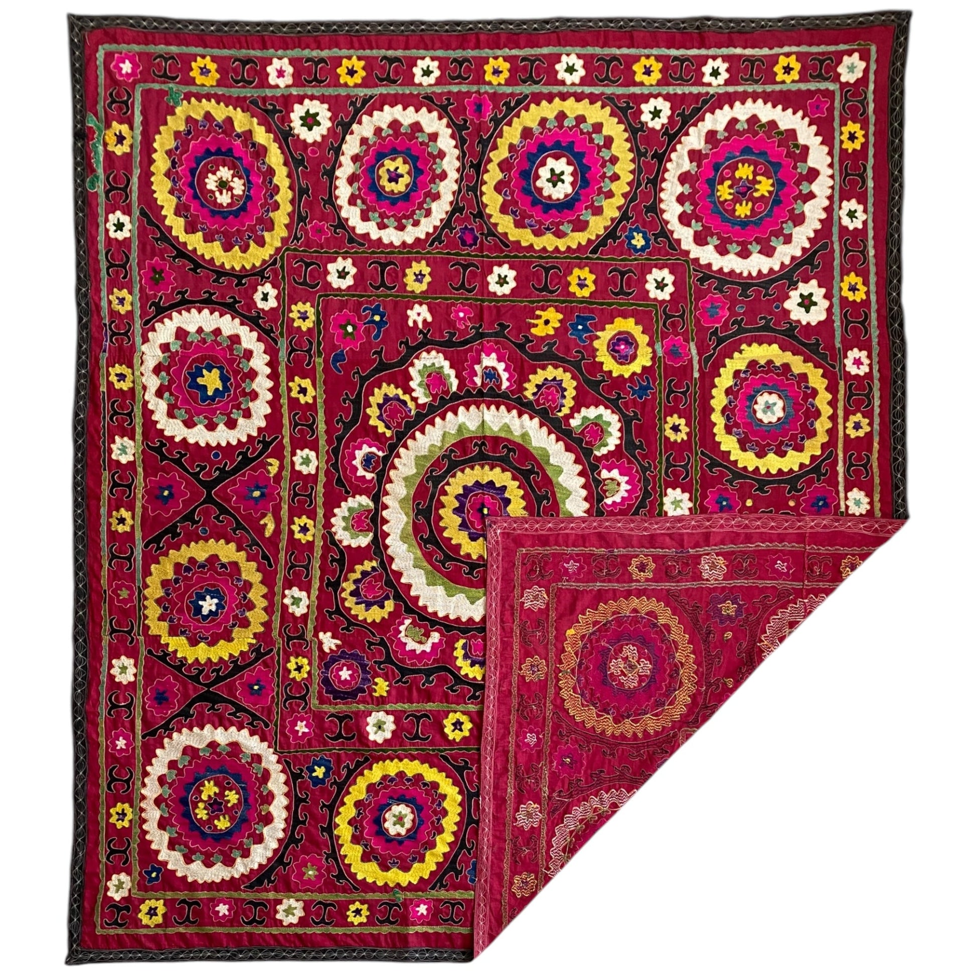 Best Bohemian Suzani Bed Spread / Table Cover / Wall Hanging - Kilim Art Gallery