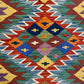 Best Quality Geometric Kilim Rug with Blue Green - Kilim Art Gallery