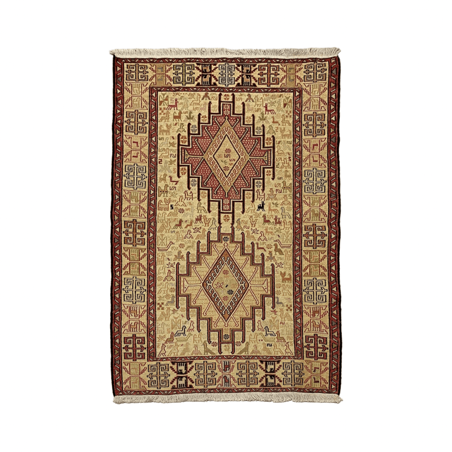 Best Quality Silk Hand Embroidered Soumak Kelim Rug - Kilim Art Gallery