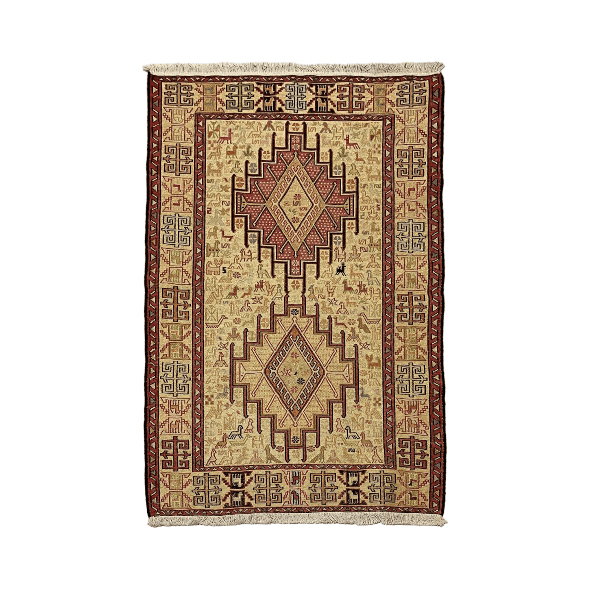 Best Quality Silk Hand Embroidered Soumak Kelim Rug - Kilim Art Gallery