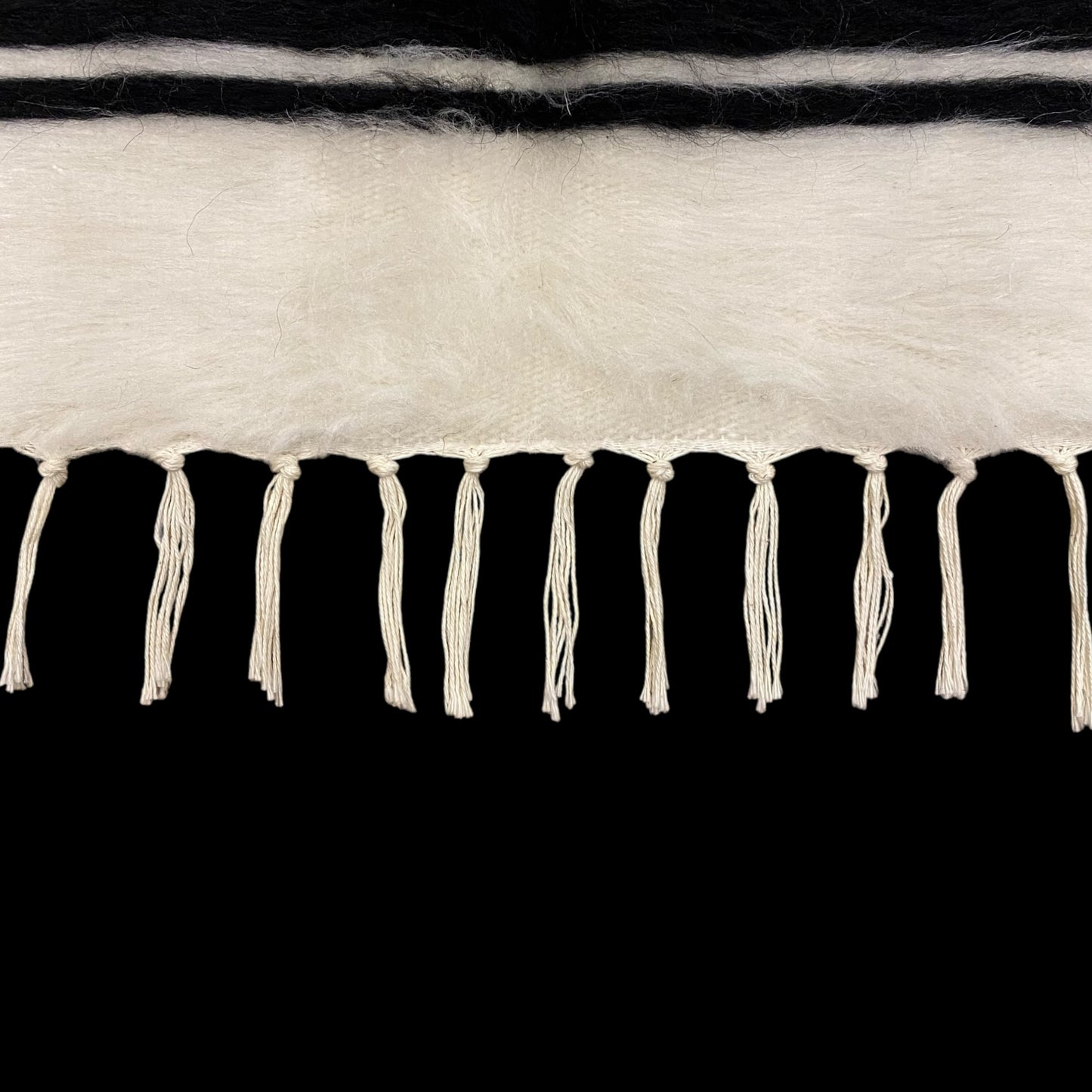 Black And White Angora Mohair Siirt Blanket