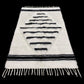 Black And White Angora Mohair Siirt Blanket - Kilim Art Gallery