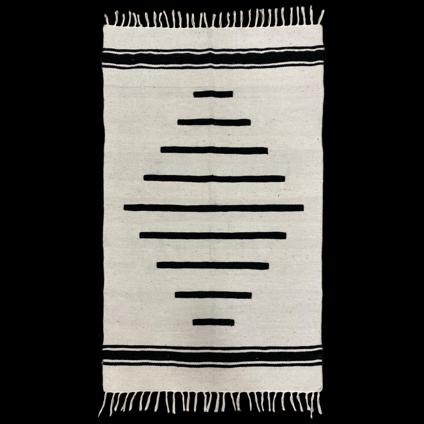 Black And White Angora Mohair Siirt Blanket - Kilim Art Gallery