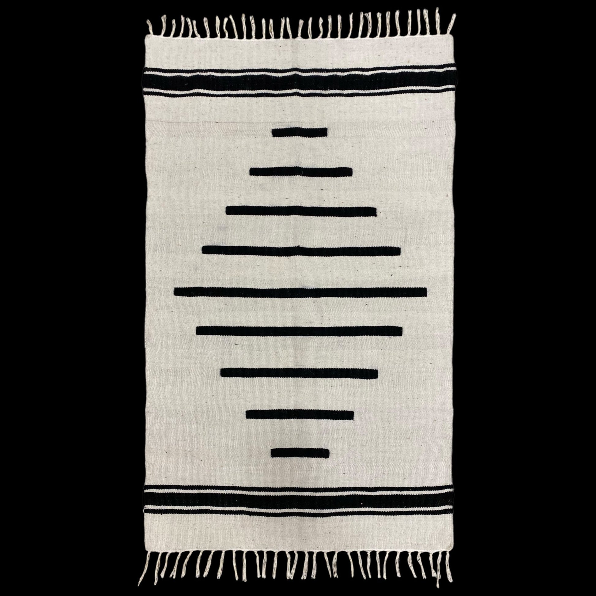 Black And White Angora Mohair Siirt Blanket - Kilim Art Gallery