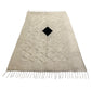 Black and White Angora Mohair Siirt Blanket Kilim Rug - Kilim Art Gallery