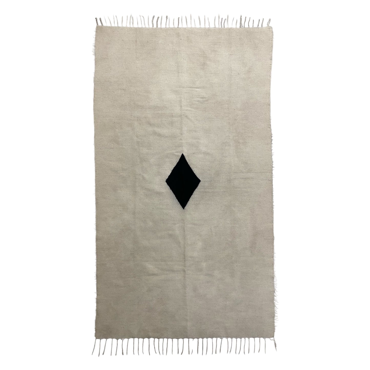 Black and White Angora Mohair Siirt Blanket Kilim Rug - Kilim Art Gallery