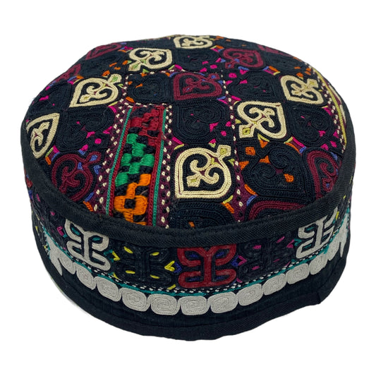 Black and White Ceremonial Hat - Kilim Art Gallery