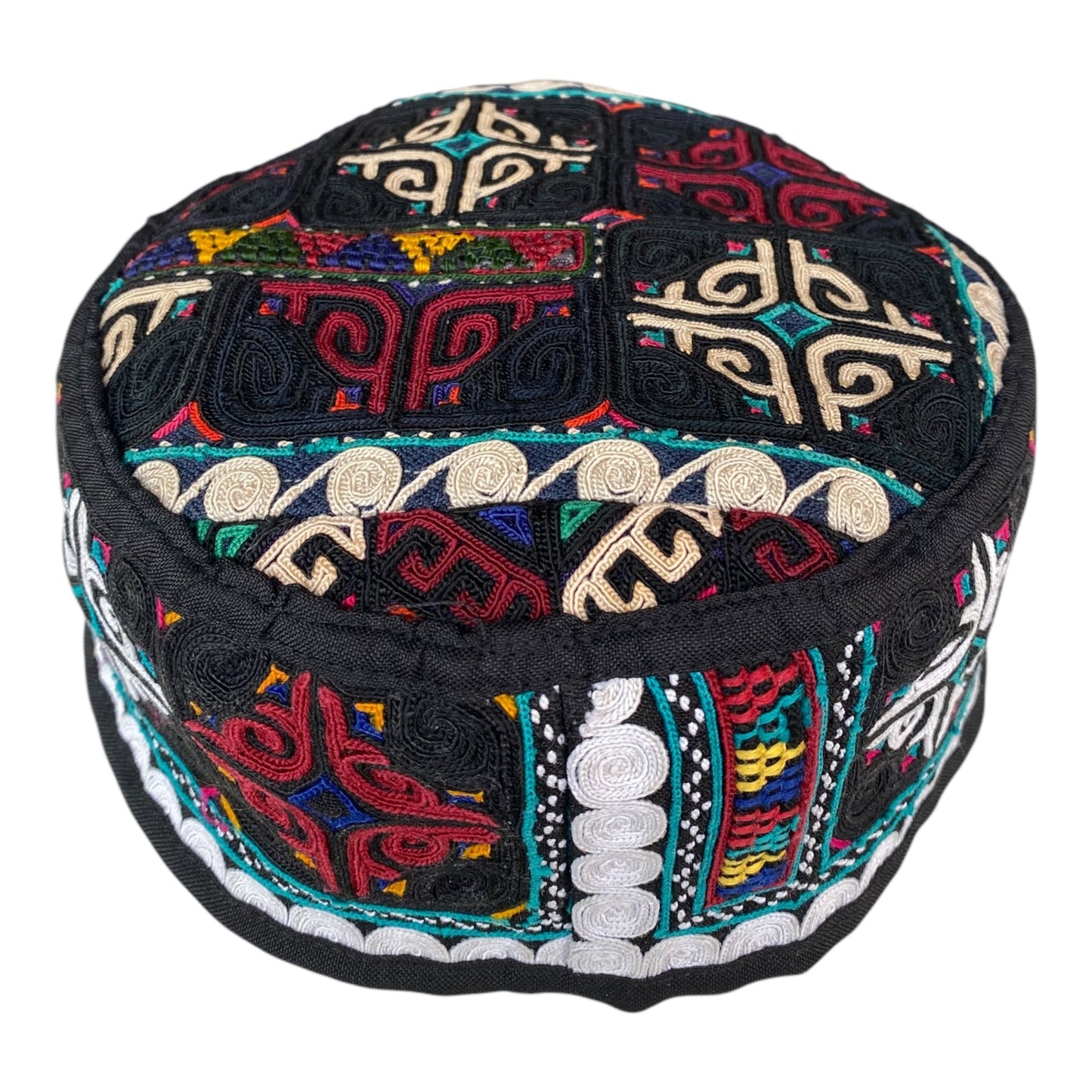 Black and White Tribal Hat - Kilim Art Gallery