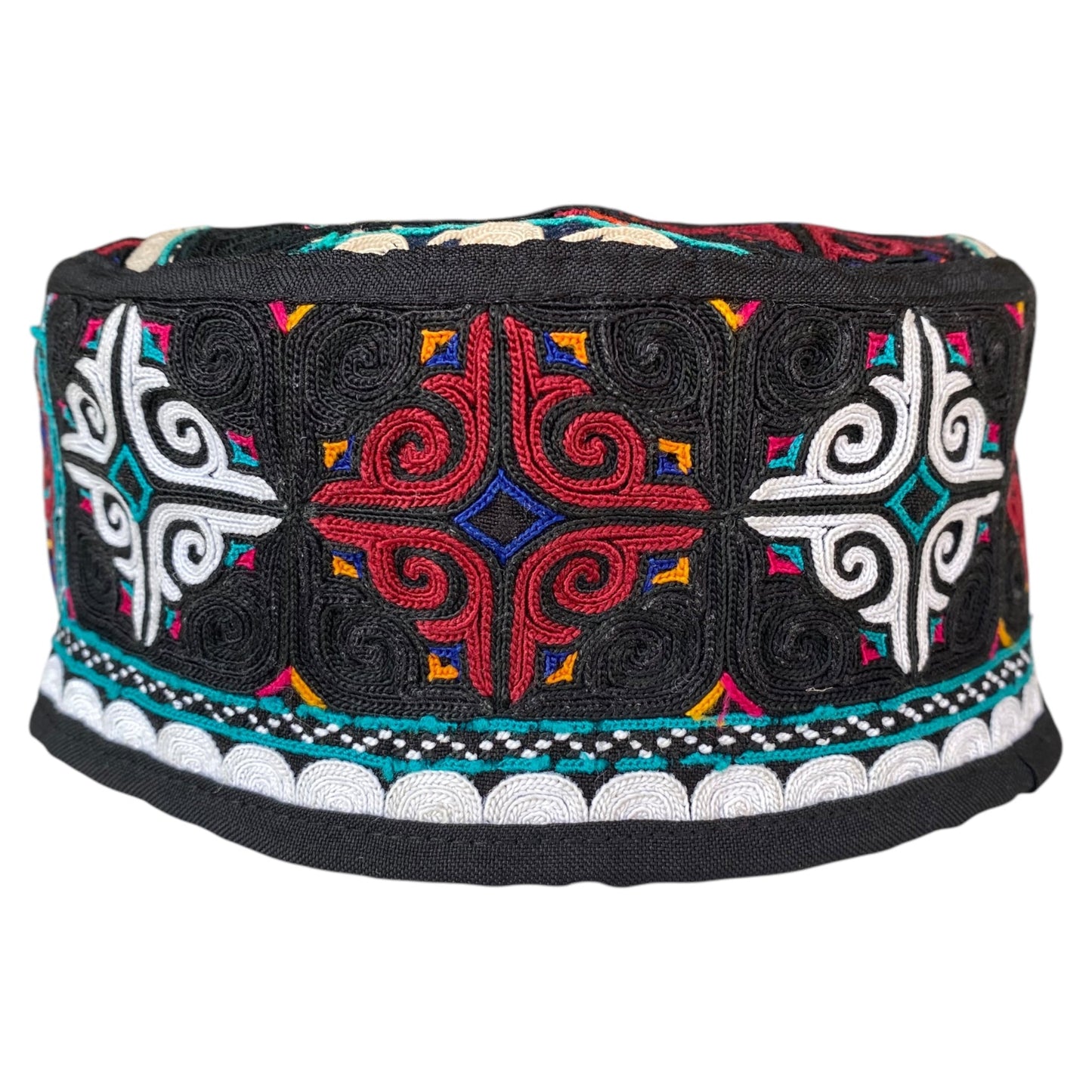 Black and White Tribal Hat - Kilim Art Gallery