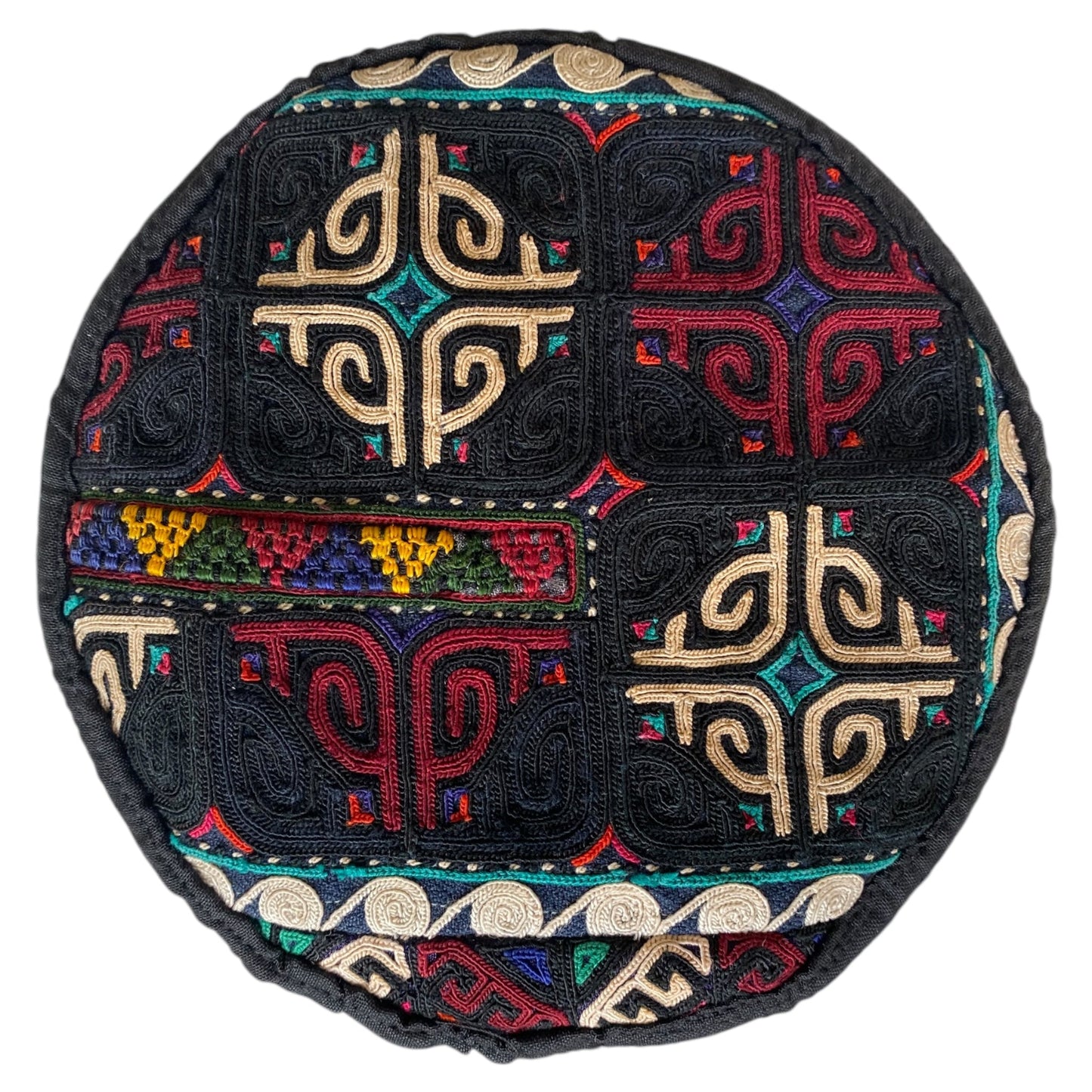Black and White Tribal Hat - Kilim Art Gallery