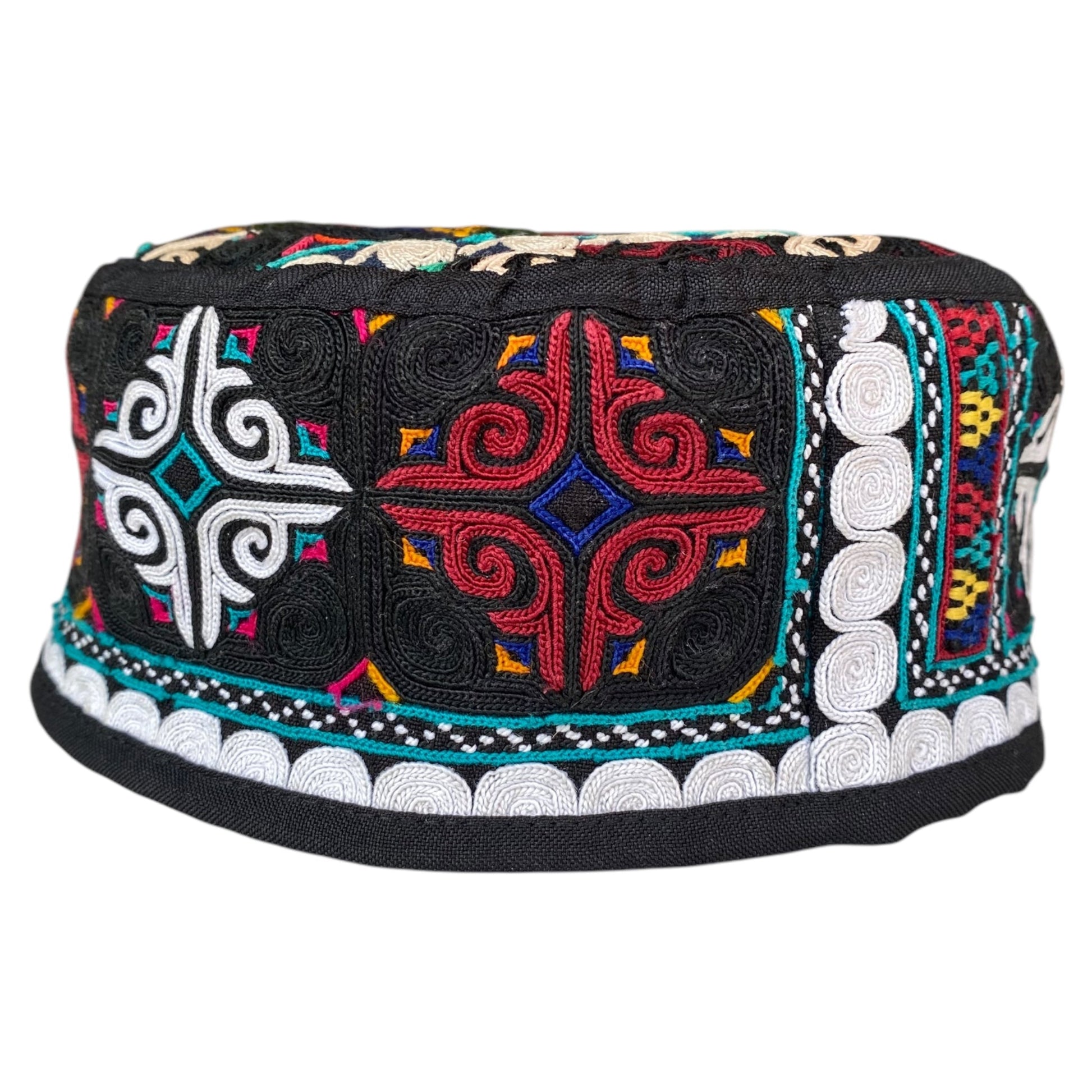 Black and White Tribal Hat - Kilim Art Gallery