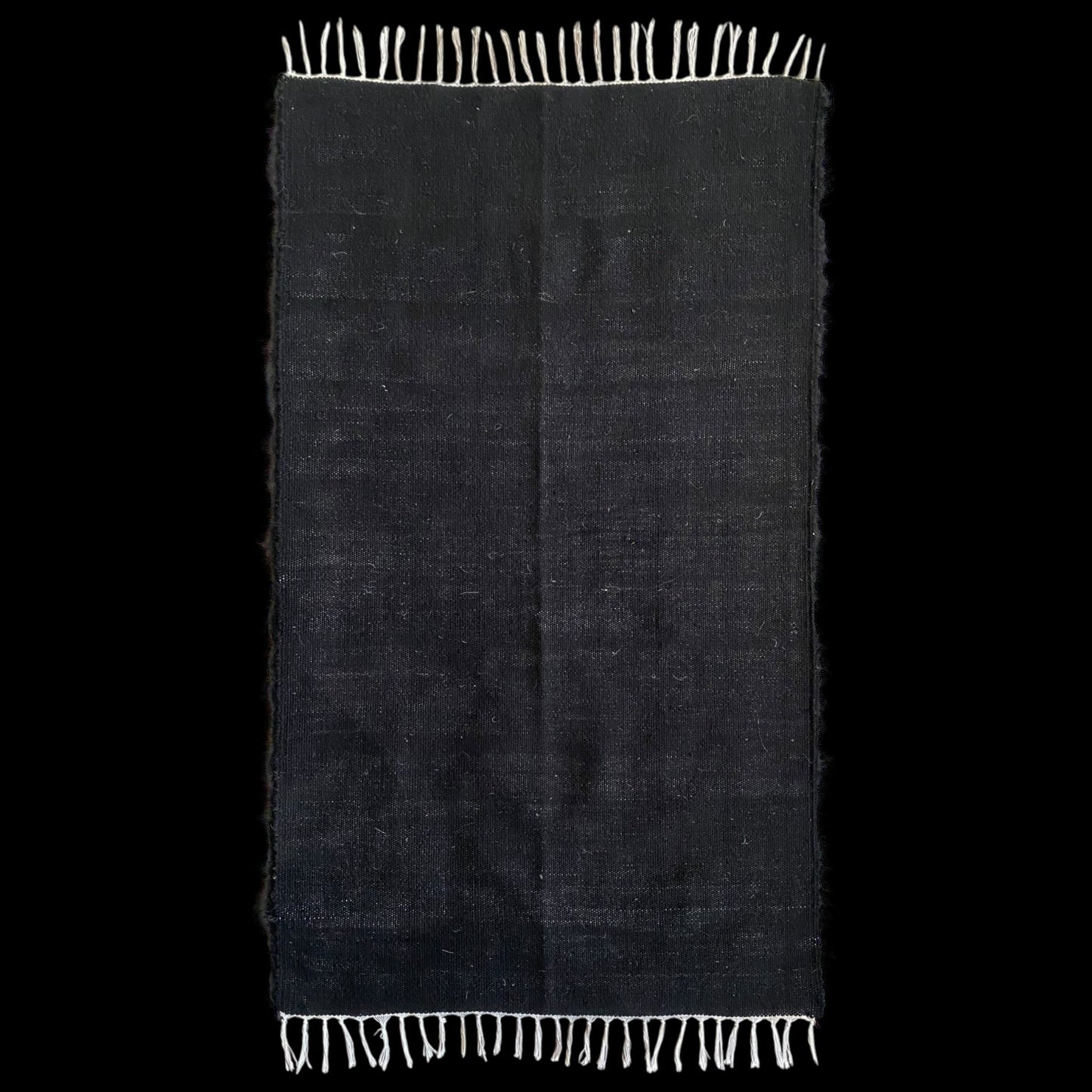 Black Angora Mohair Turkish Siirt Blanket Kilim Rug - Kilim Art Gallery