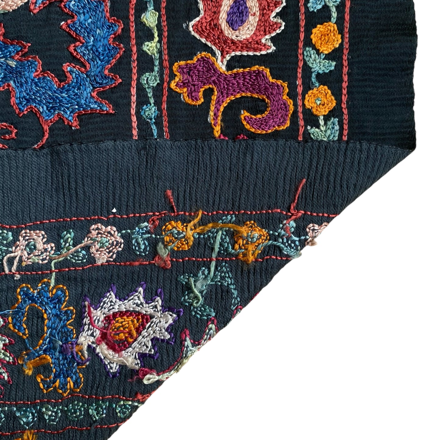 Black Silk Shakhrisabz Suzani - Kilim Art Gallery
