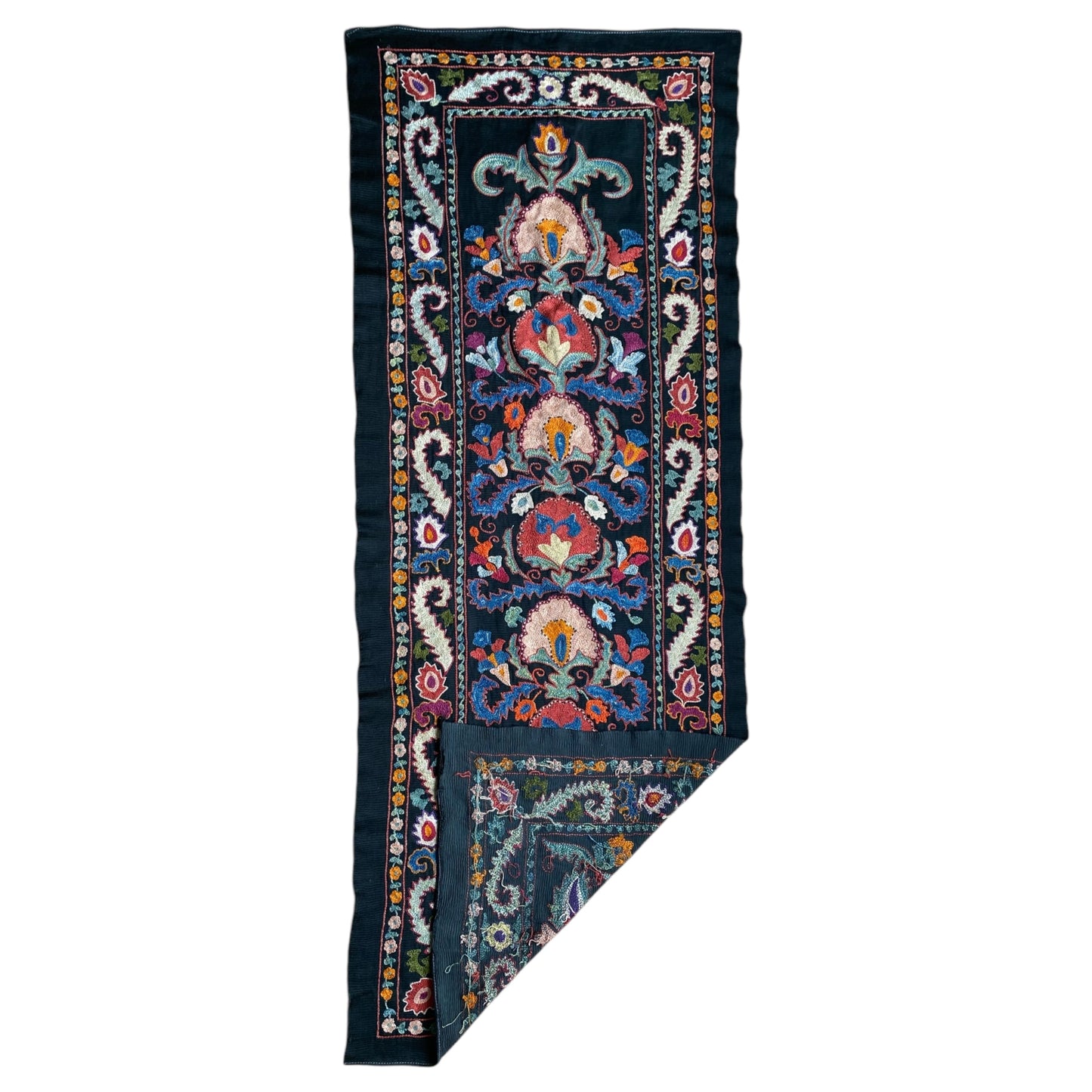 Black Silk Shakhrisabz Suzani - Kilim Art Gallery