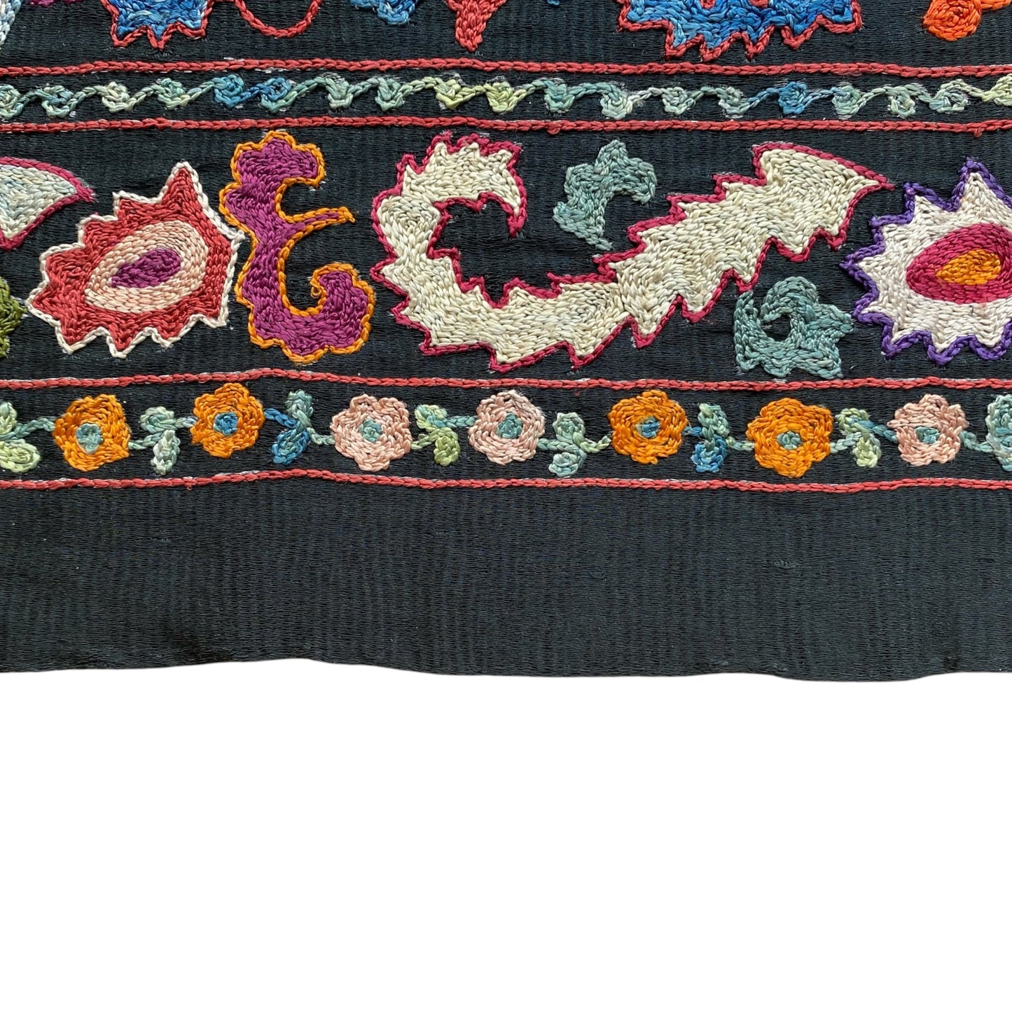Black Silk Shakhrisabz Suzani - Kilim Art Gallery
