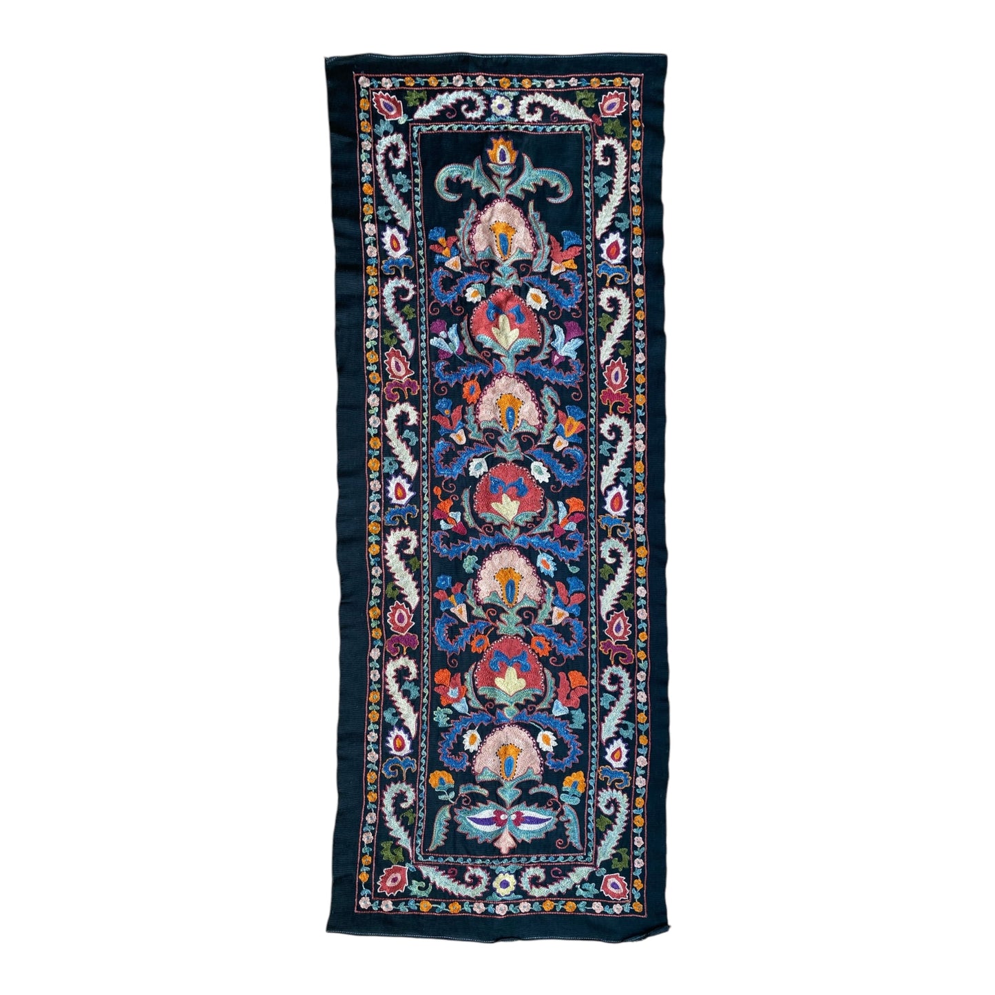 Black Silk Shakhrisabz Suzani - Kilim Art Gallery