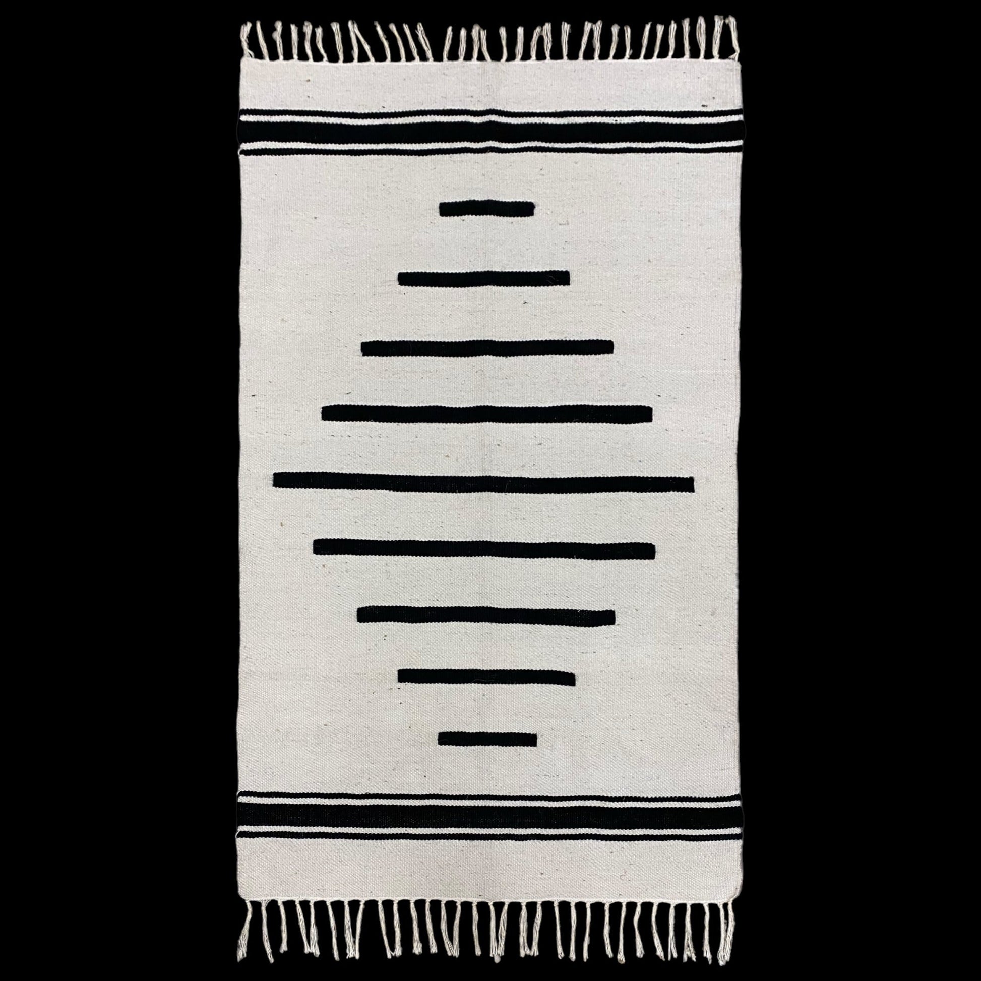 Black White Nordic Style Turkish Siirt Blanket Kelim Rug - Kilim Art Gallery