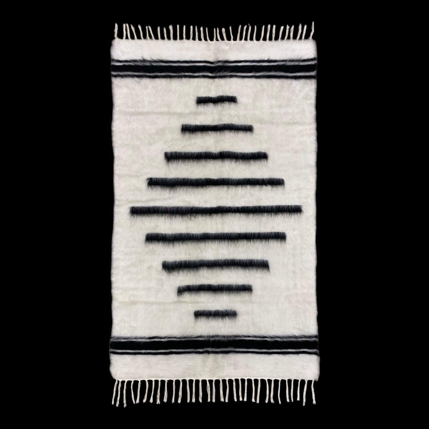 Black White Nordic Style Turkish Siirt Blanket Kelim Rug - Kilim Art Gallery