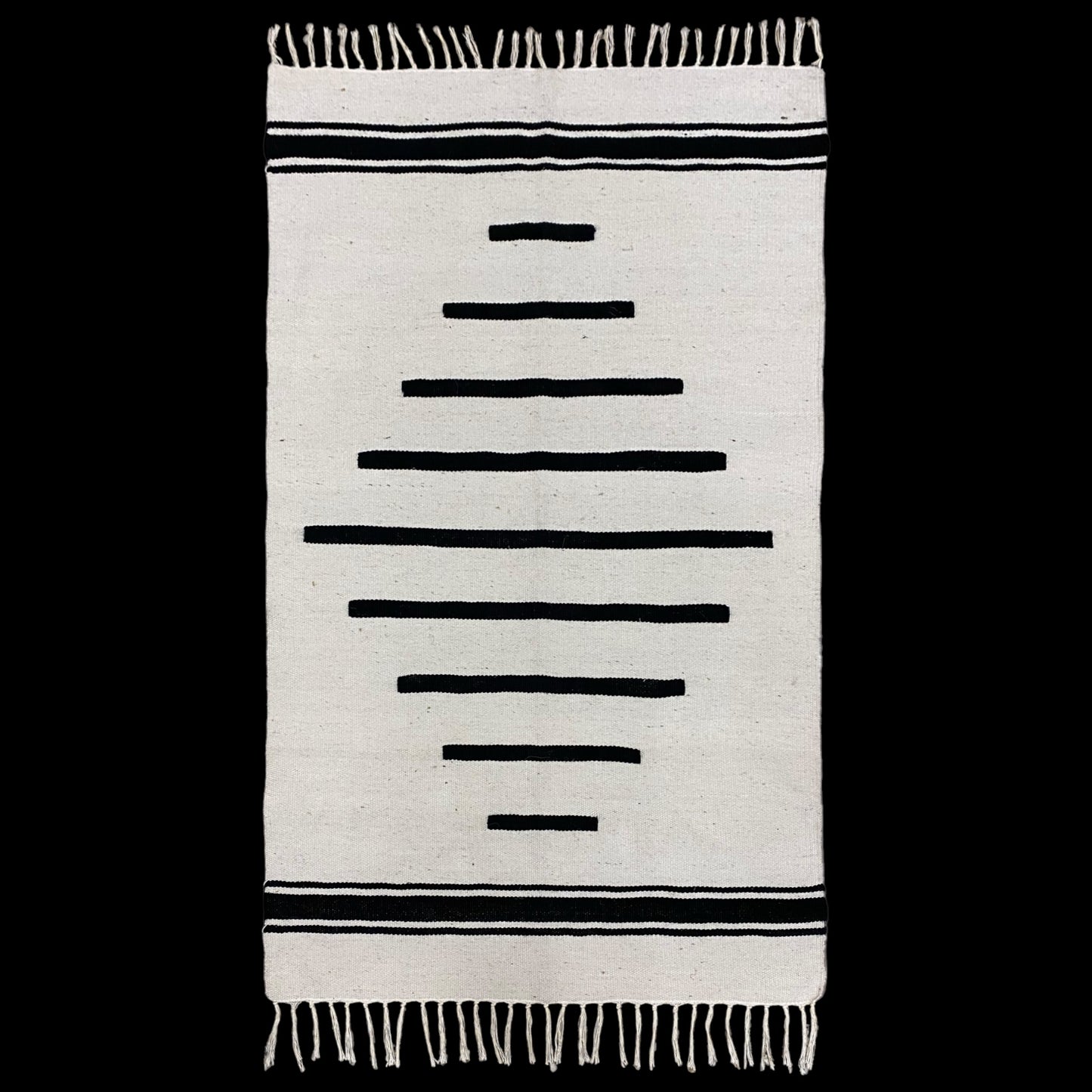 Black White Nordic Style Turkish Siirt Blanket Kelim Rug