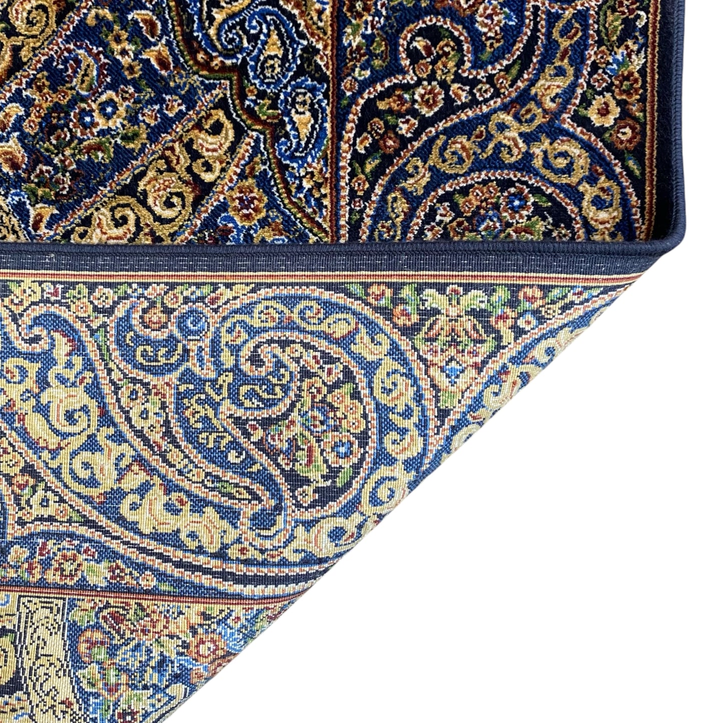 Blue and Gold Color Bamboo Rug