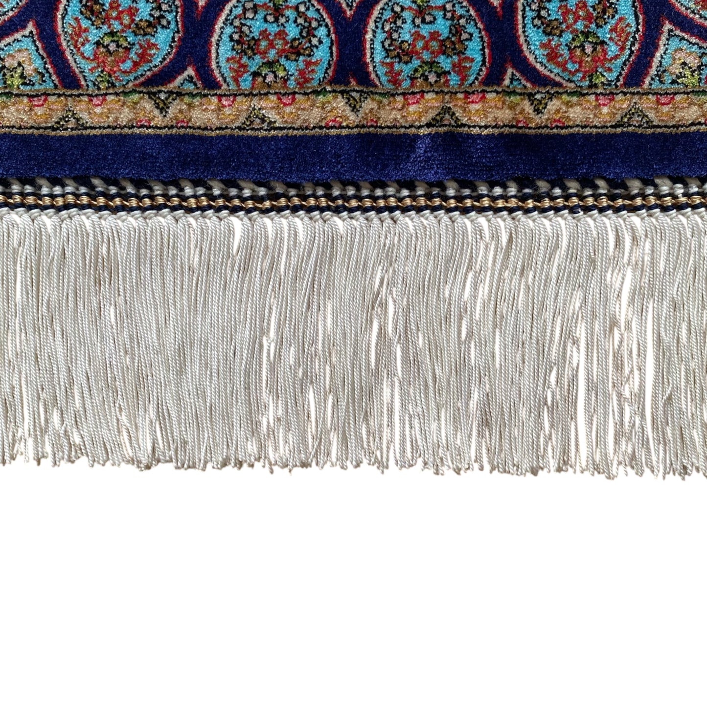 Blue Dome Gonbad Bamboo Silk Rug - Kilim Art Gallery