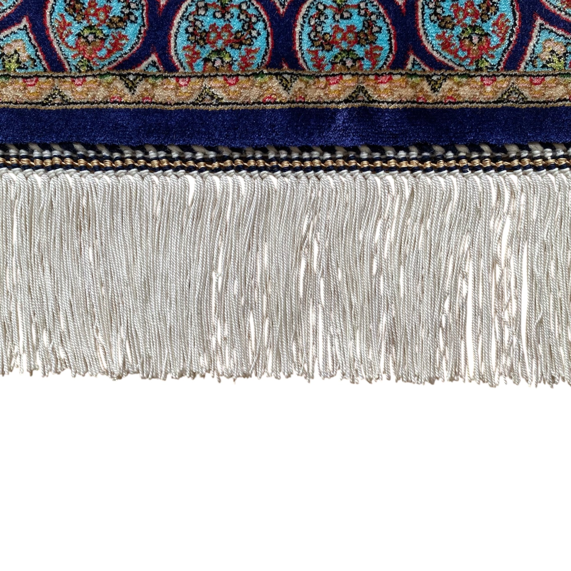 Blue Dome Gonbad Bamboo Silk Rug - Kilim Art Gallery