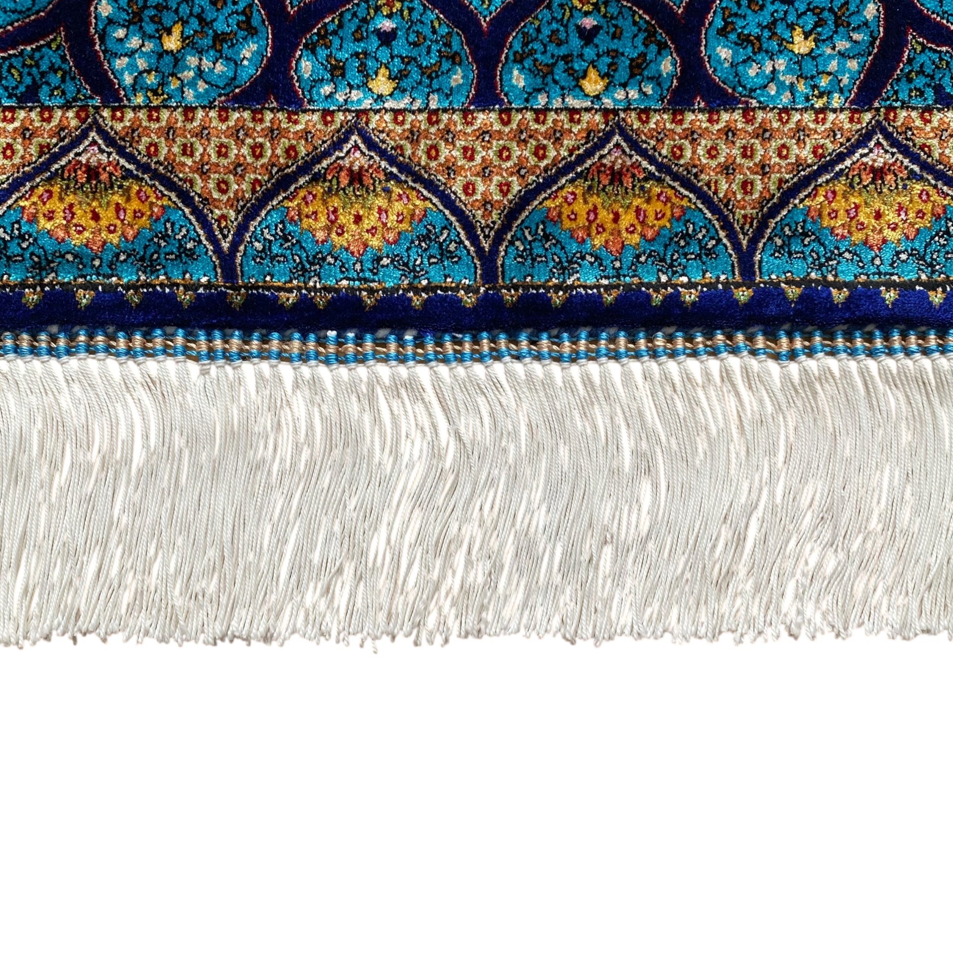 Blue Gumbad Design Bamboo Silk Rug