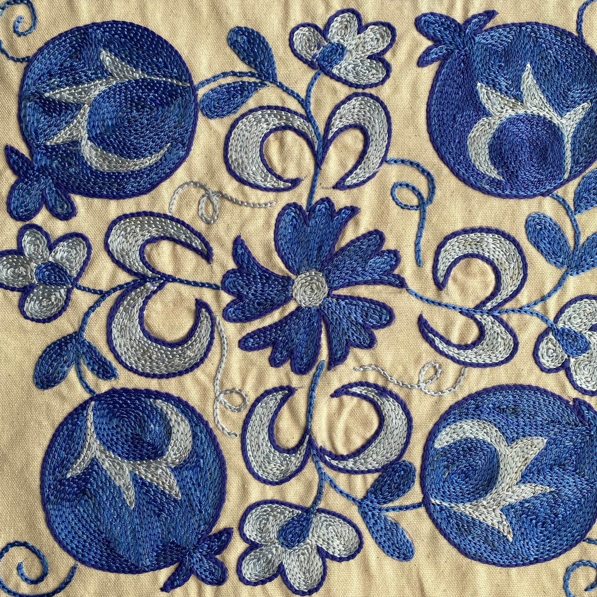 Blue Suzani Cushion / Pillow Cover - Kilim Art Gallery