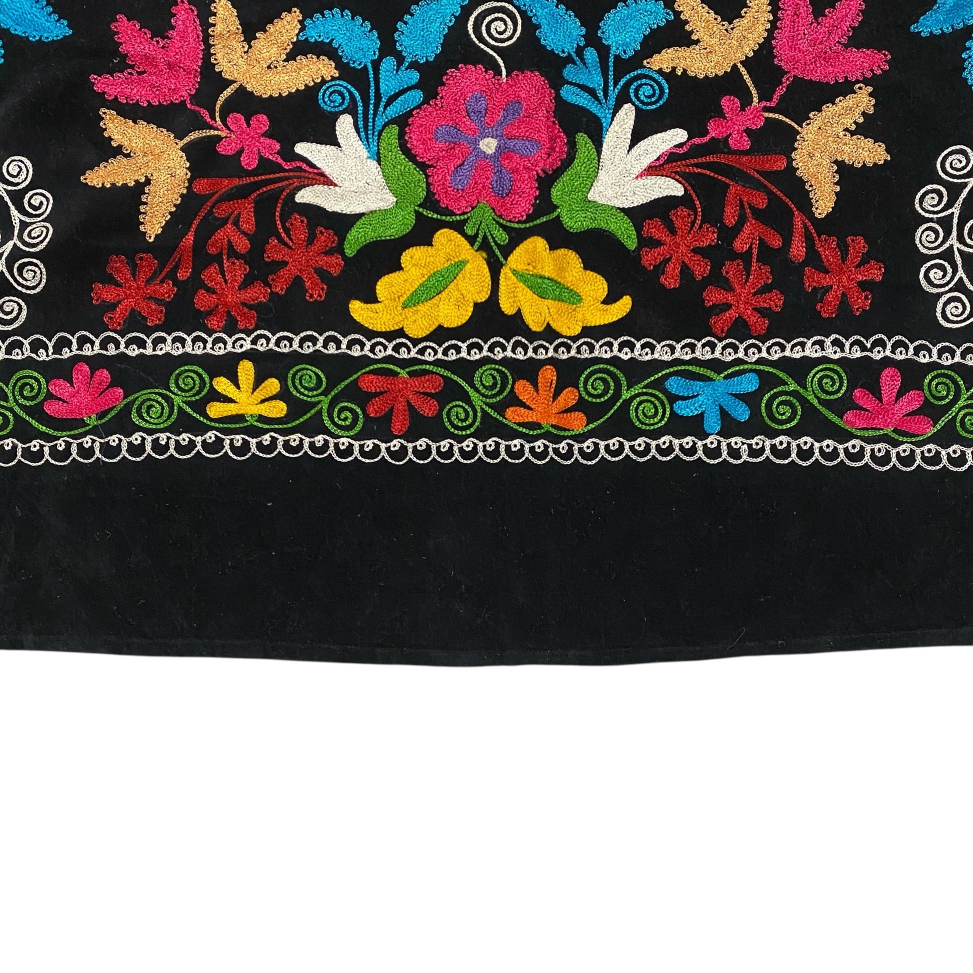 Bohemian Colorful Velvet Suzani Tapestry Wall Hanging / Throw / Blanket - Kilim Art Gallery