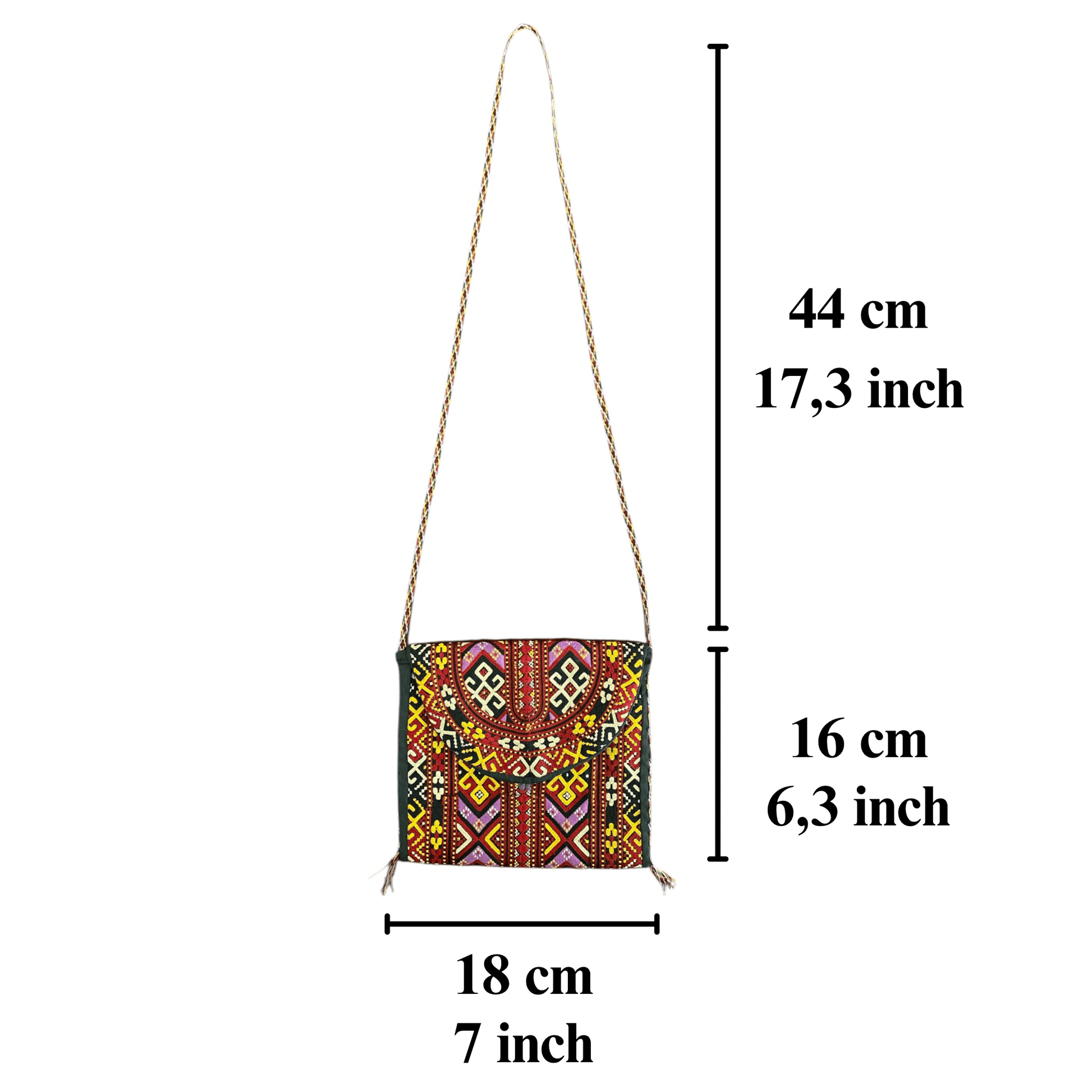 Bohemian Embroidered Multi Color Turkoman Bag - Kilim Art Gallery