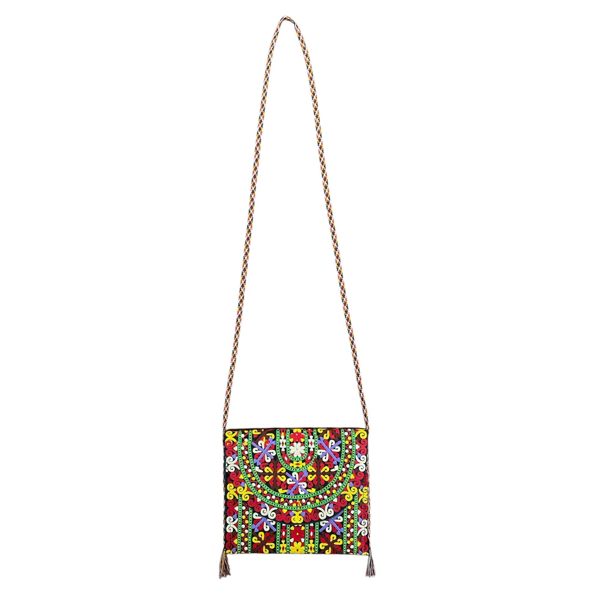 Bohemian Women's Colorful Turkmen Sling Shoulder Bag - Kilim Art Gallery