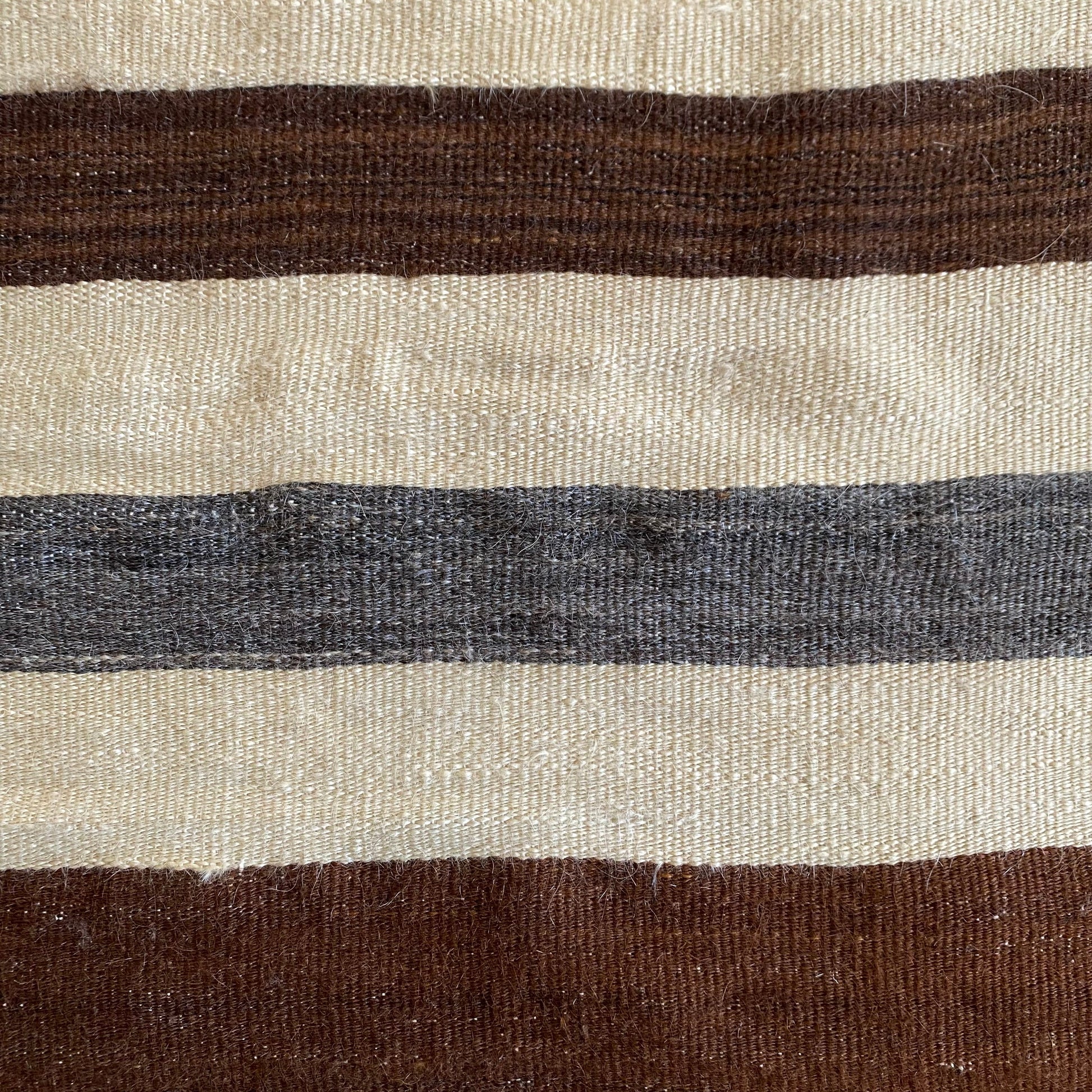 Brown Angora Mohair Siirt Blanket Kilim Rug - Kilim Art Gallery