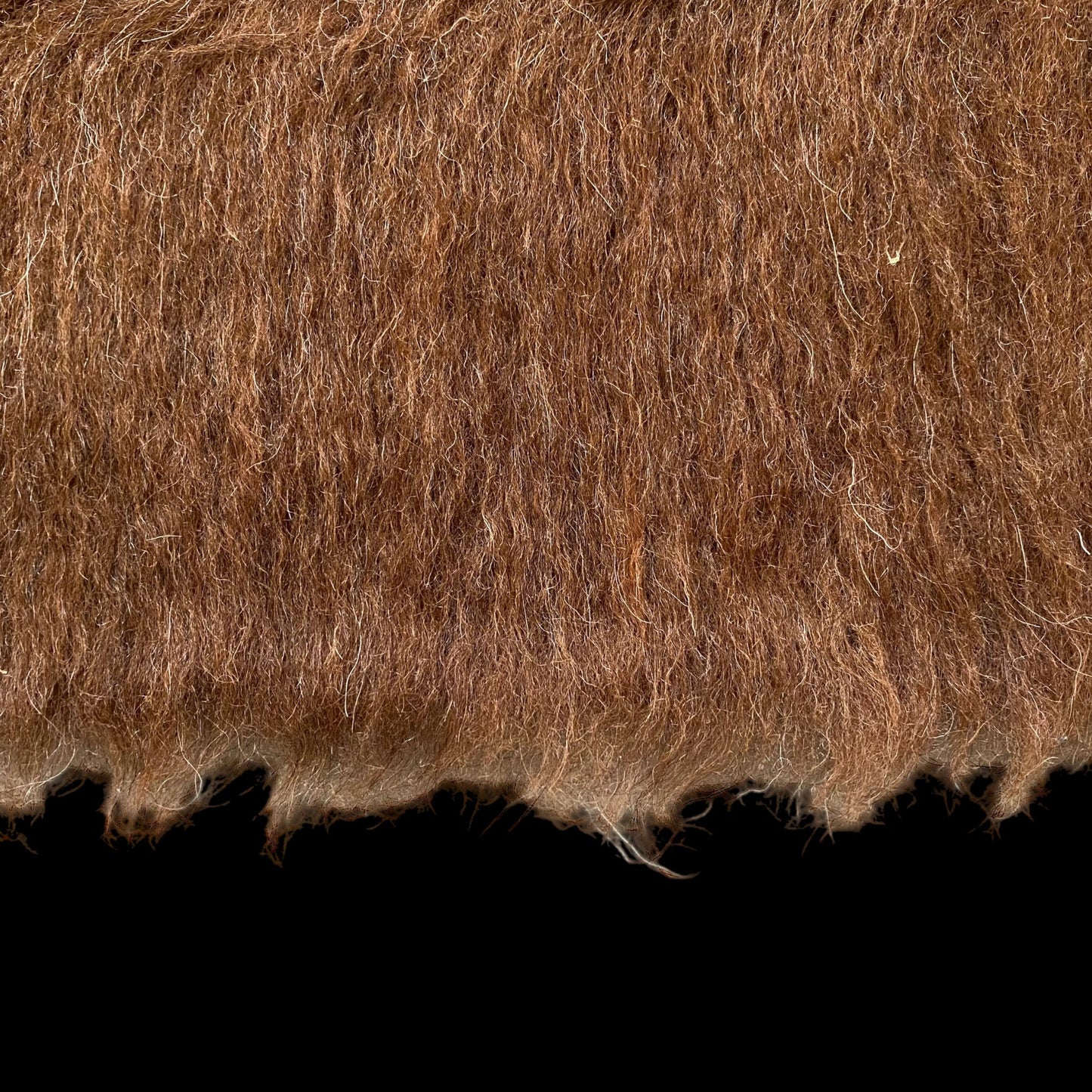Brown Simple Plain Angora Mohair Turkish Siirt Blanket Kilim Rug - Kilim Art Gallery