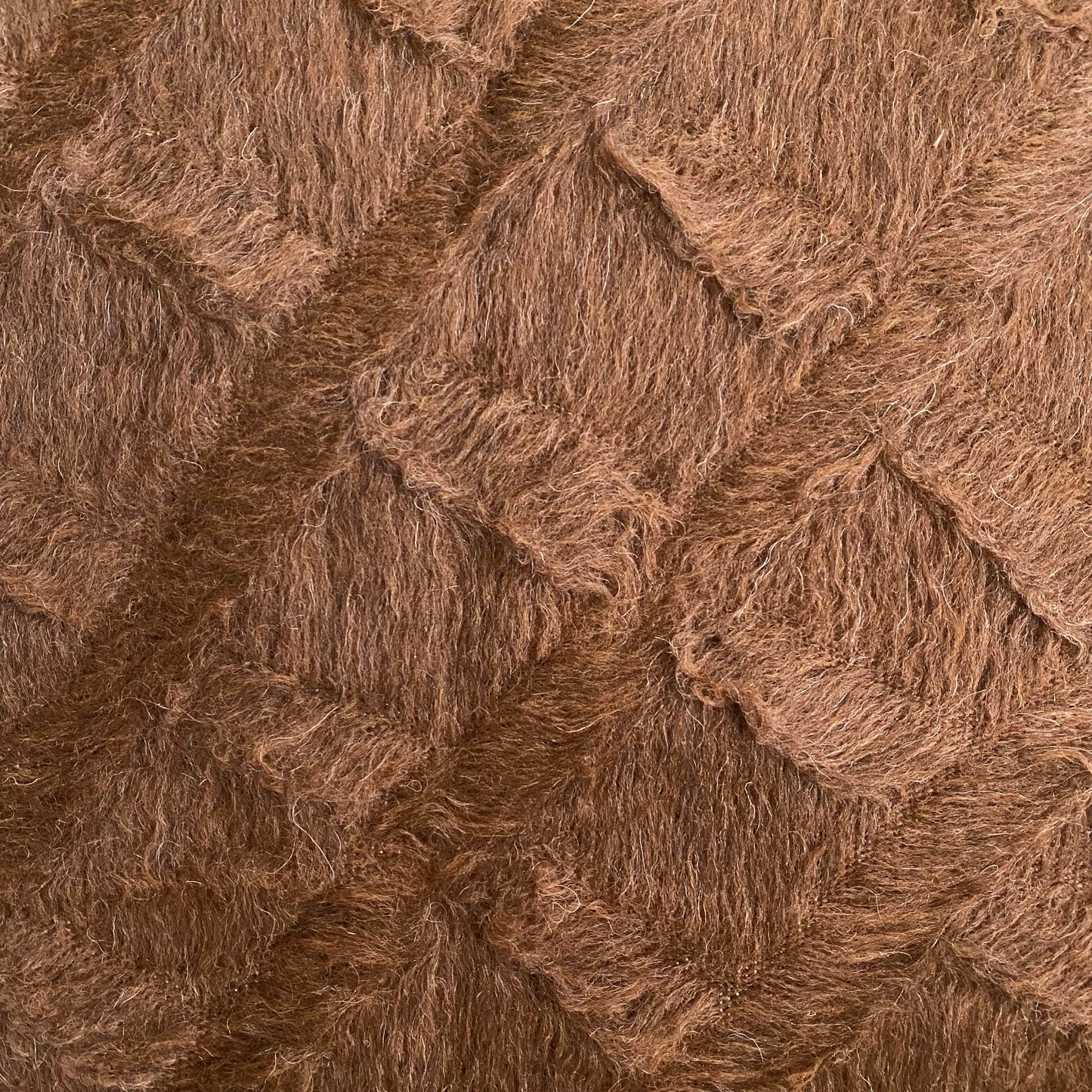 Brown Simple Plain Angora Mohair Turkish Siirt Blanket Kilim Rug - Kilim Art Gallery