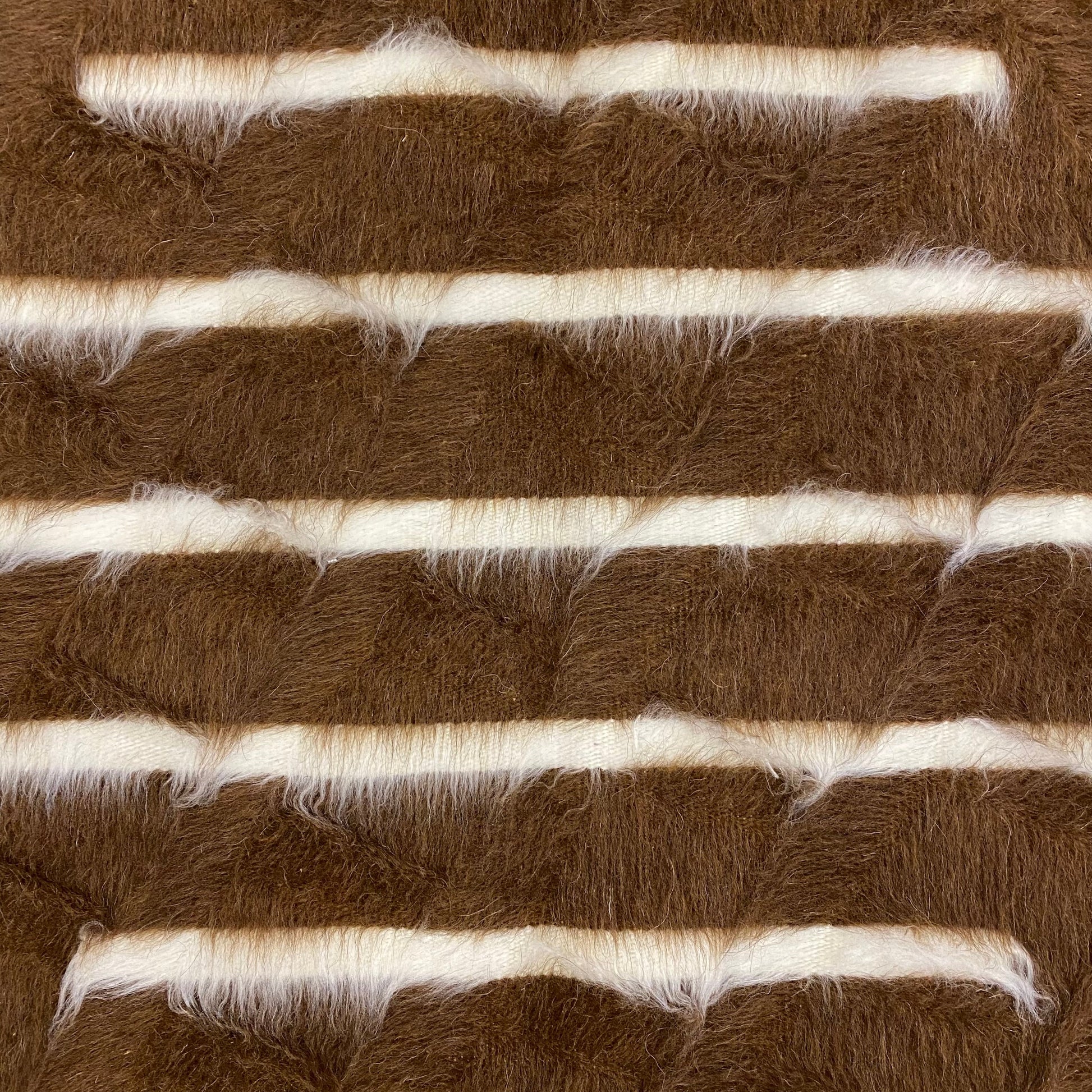 Brown Striped Turkish Siirt Blanket - Kilim Art Gallery