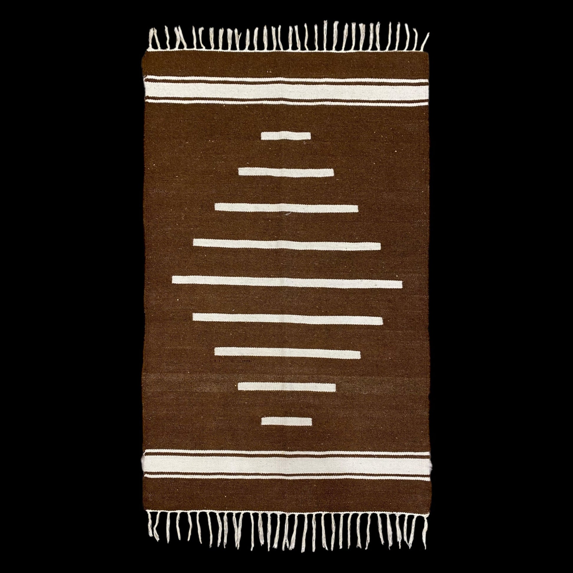 Brown Striped Turkish Siirt Blanket - Kilim Art Gallery