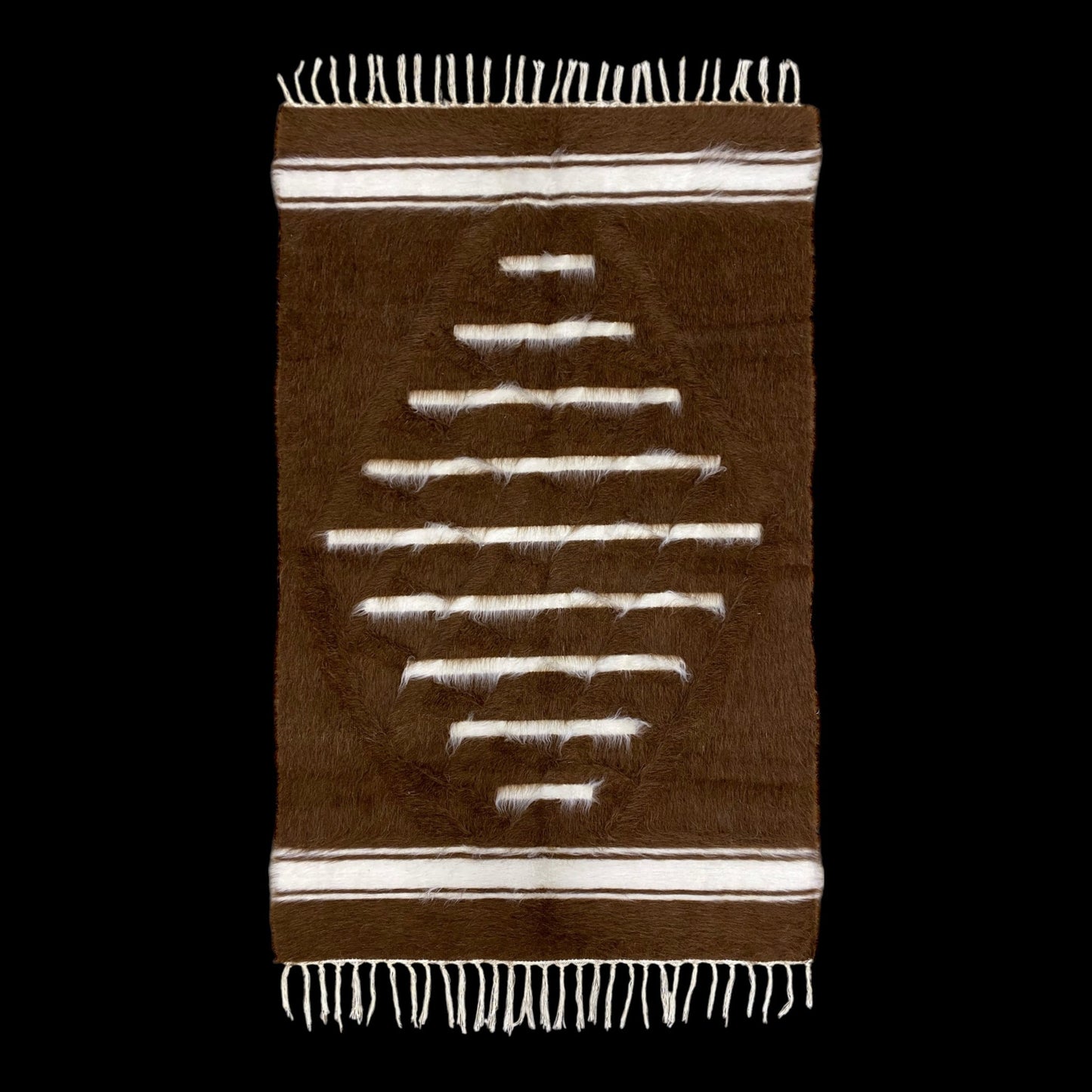 Brown Striped Turkish Siirt Blanket - Kilim Art Gallery