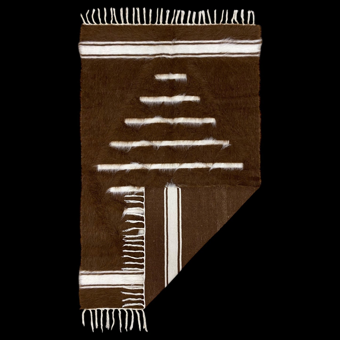 Brown Striped Turkish Siirt Blanket