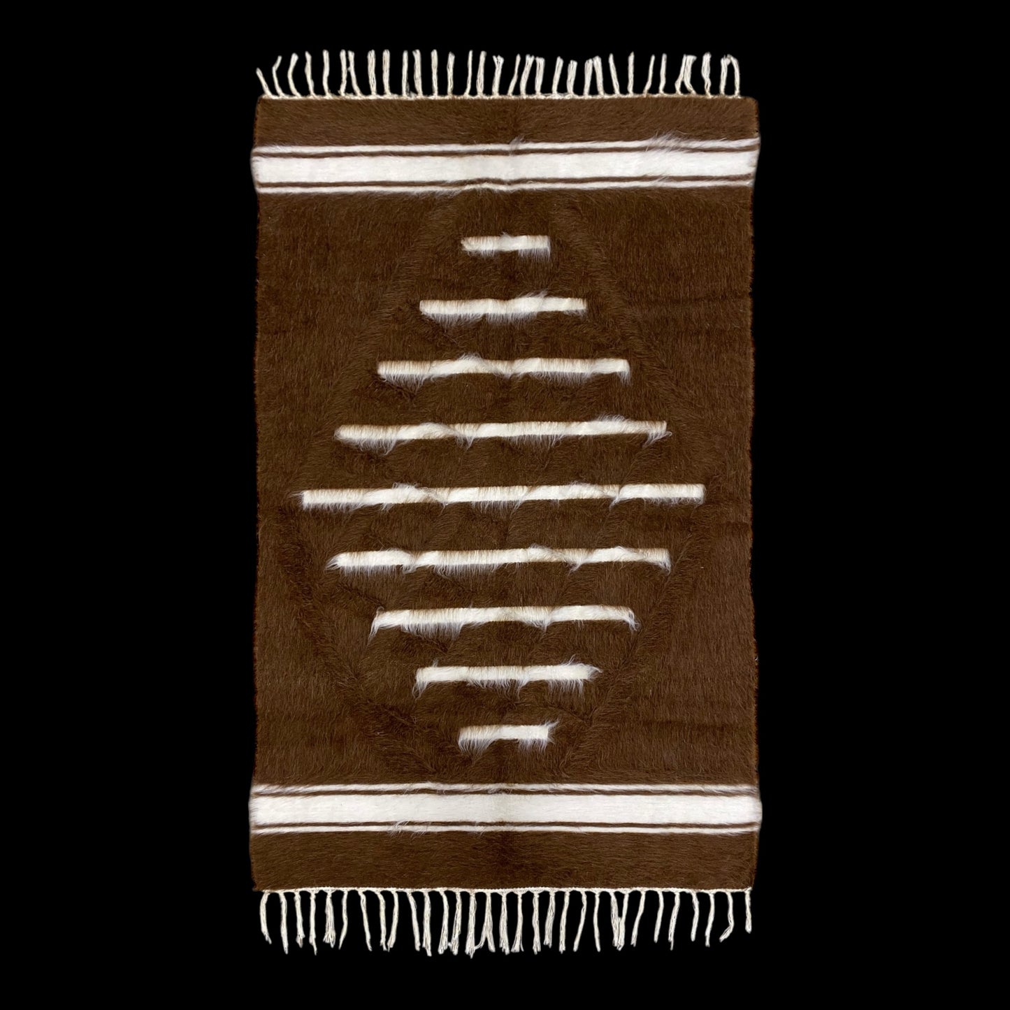 Brown Striped Turkish Siirt Blanket