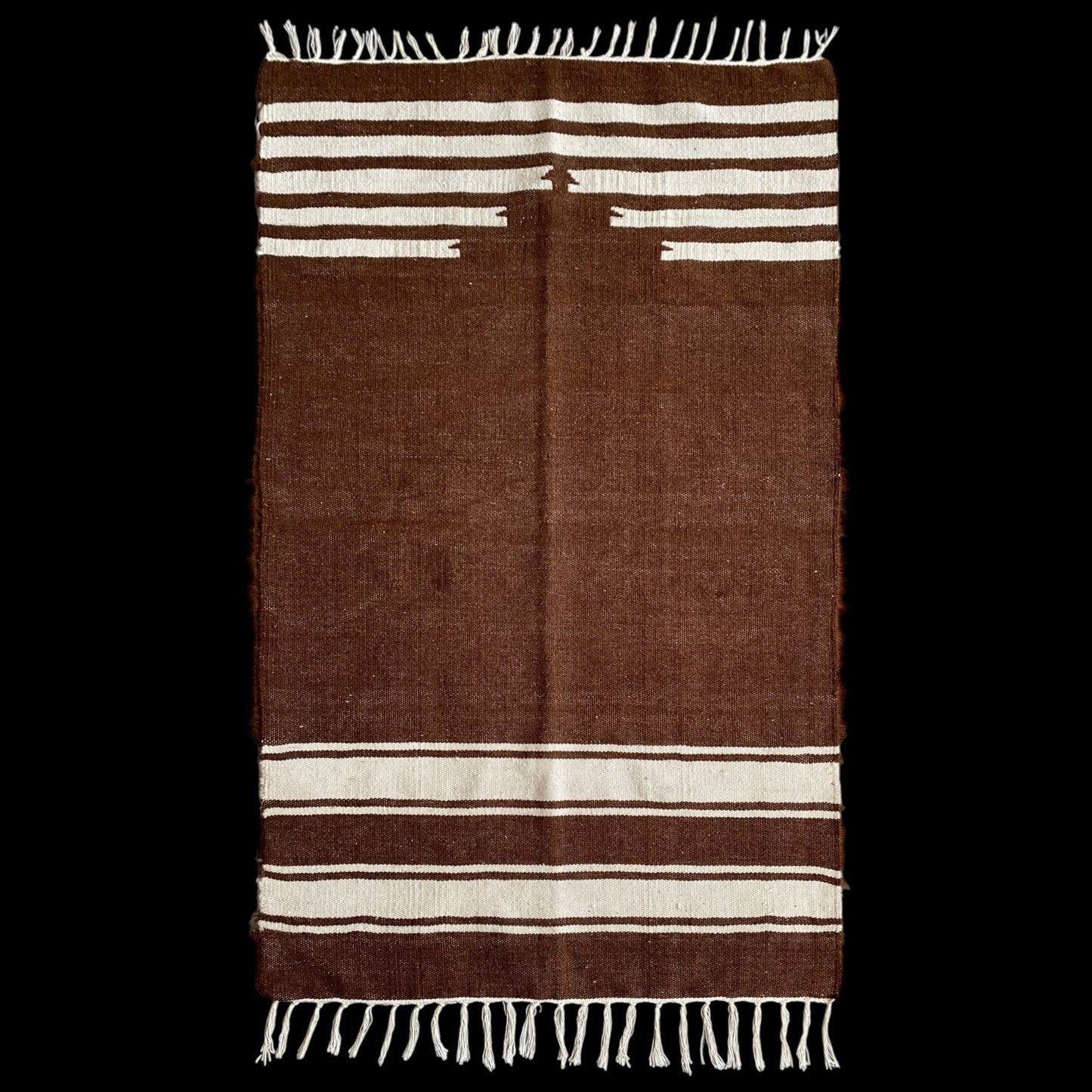 Brown Turkish Siirt Angora Mohair Blanket Kilim Prayer Rug - Kilim Art Gallery