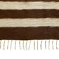 Brown White Nordic Style Minimalist Ethnic Turkish Siirt Angora Mohair Blanket Kilim Rug - Kilim Art Gallery