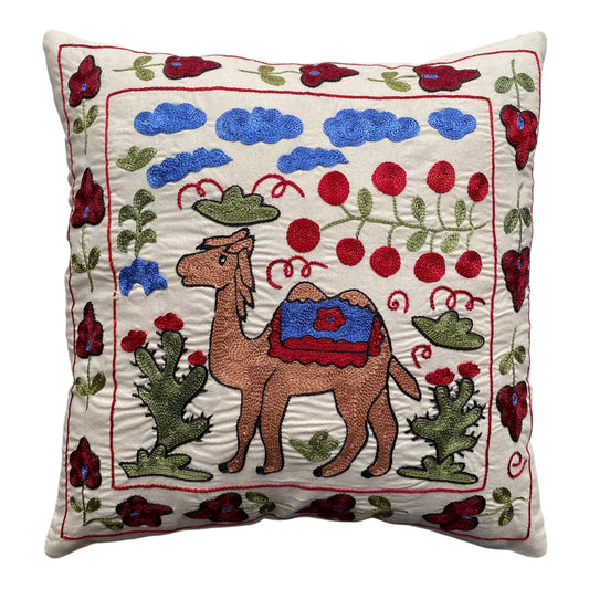 Camel Design Suzani Cushion / Pillow Cover - Kilim Art Gallery