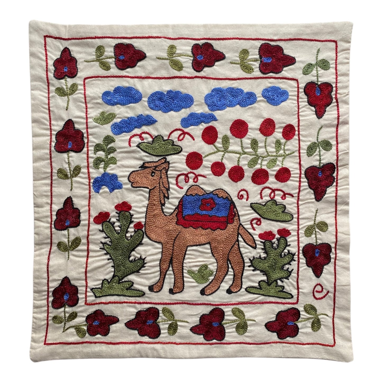 Camel Design Suzani Cushion / Pillow Cover - Kilim Art Gallery