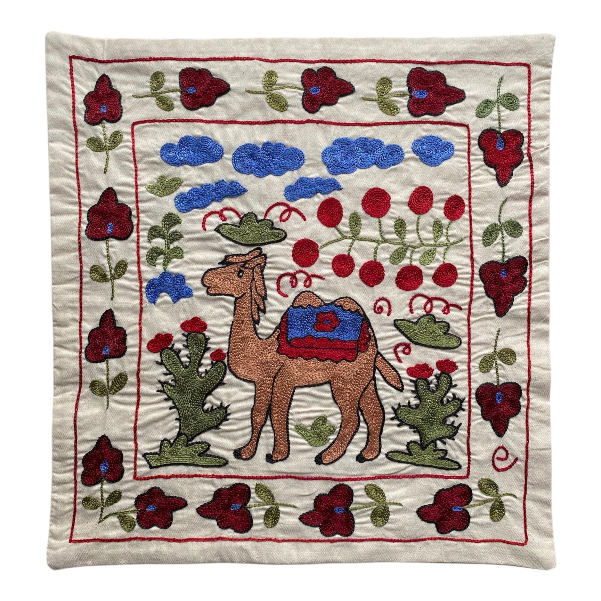 Camel Design Suzani Cushion / Pillow Cover - Kilim Art Gallery