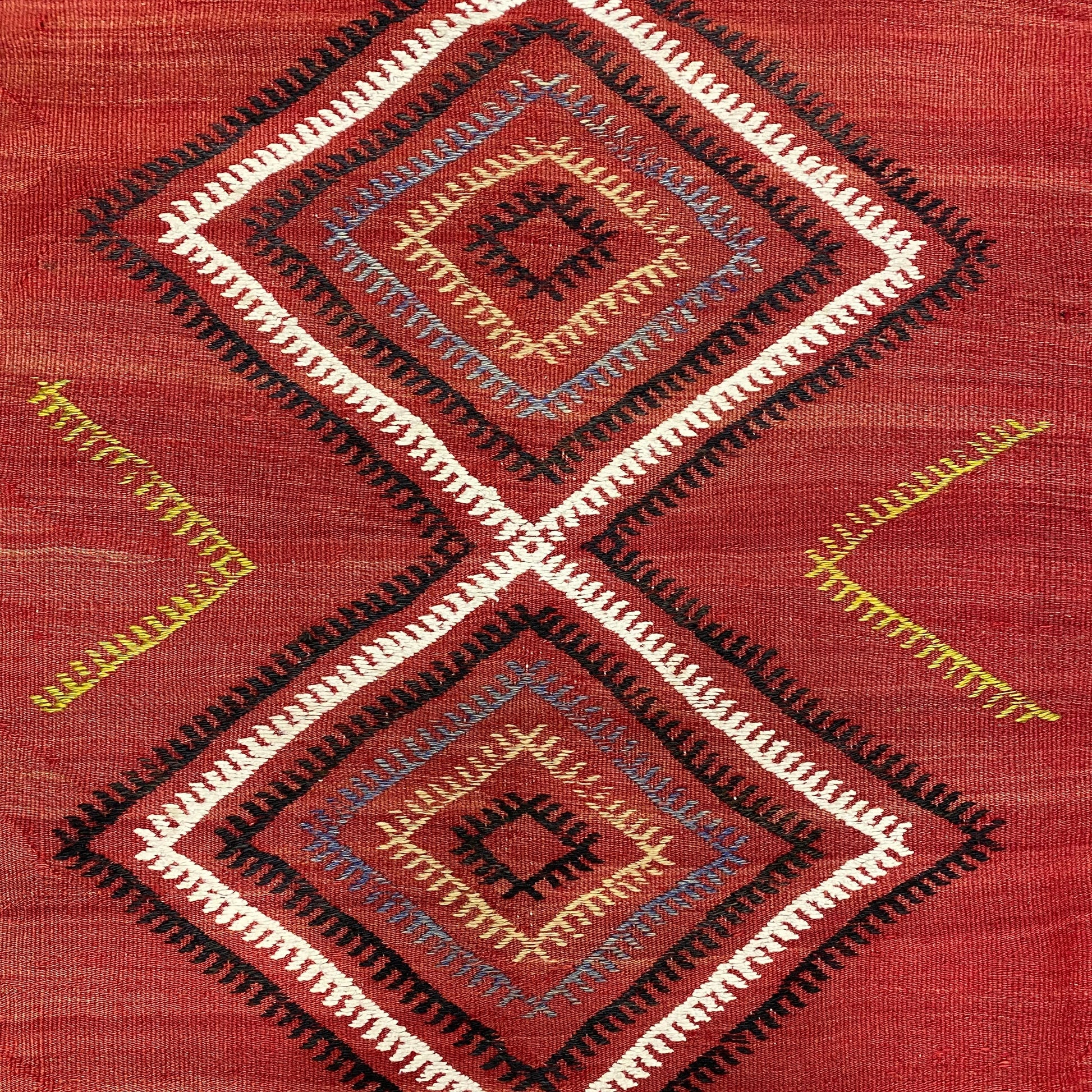 Cappadocia Red Black Kilim Runner Rug - Kilim Art Gallery